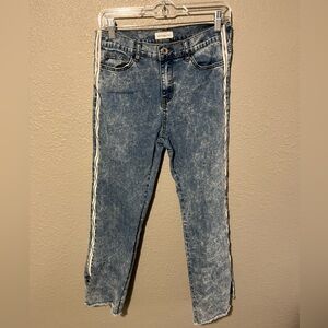 Cropped Acid Wash Jeans